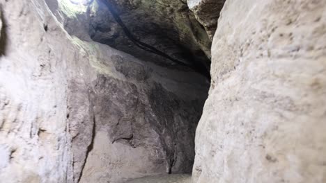 inside a cave tunnel
