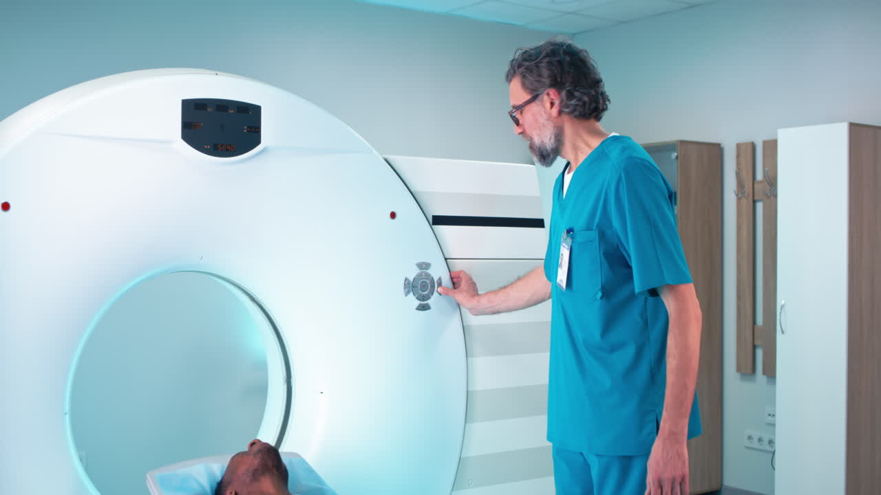Doctor performing CT Scan on Patient
