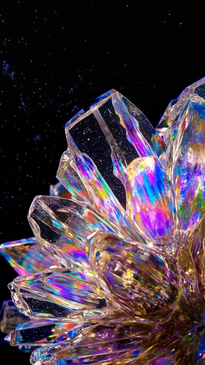 Vibrant Iridescent Crystal Formation
