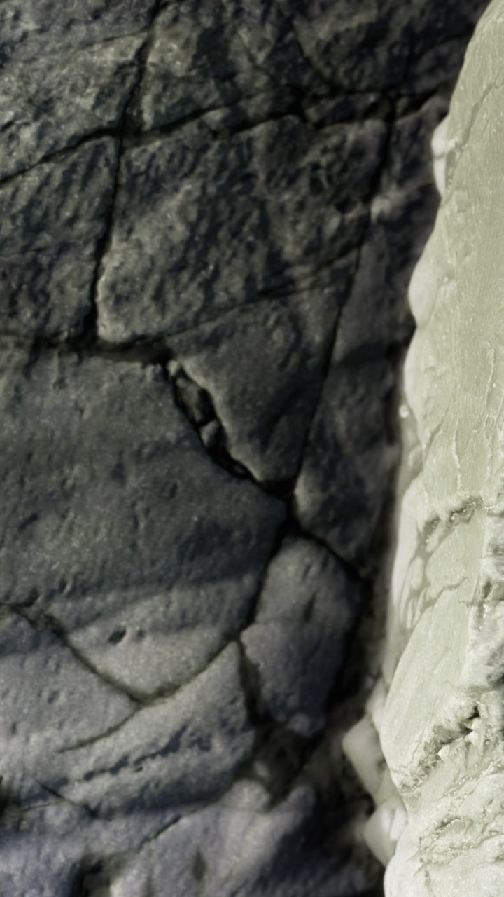 Close view of rock textures showing patterns and colors under natural light