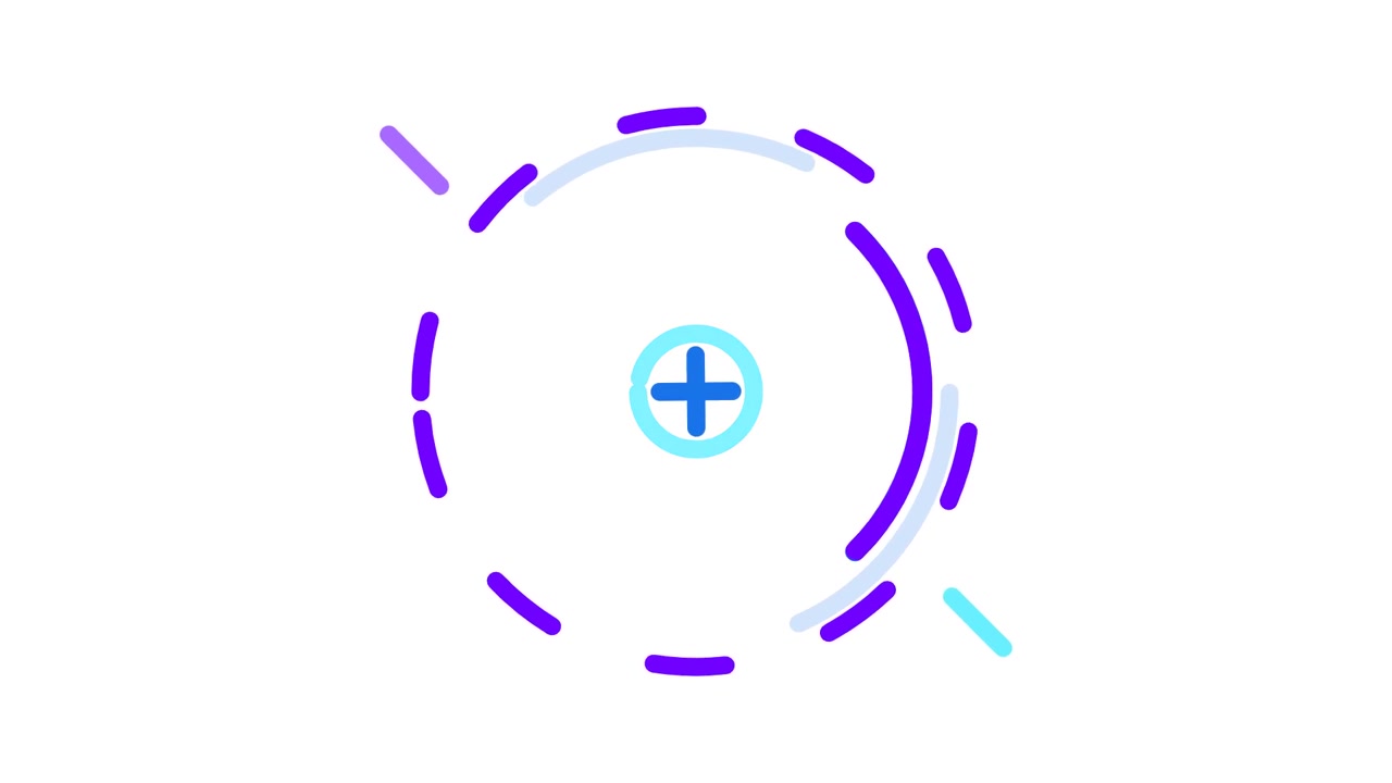 Animated Abstract Circular Loading Icon with Plus and Minus Symbols