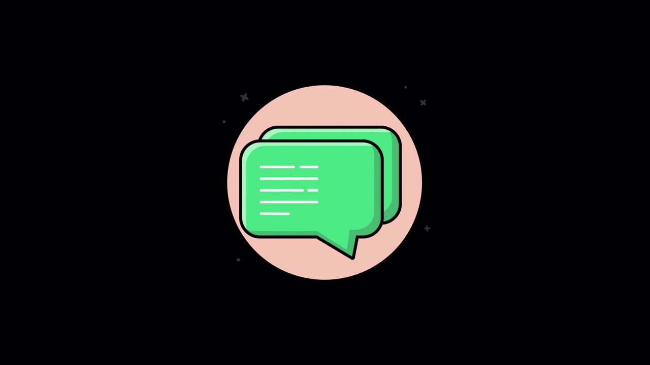 Animated Chat Bubbles Icon with Typing Text