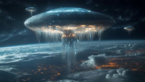 alien spaceships over earth