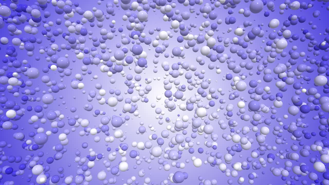 공과 거품을 가진 3d 애니메이션 비디오 4k