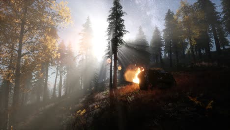 campfire at mountain