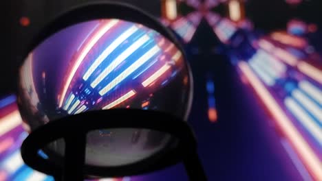 bola de cristal electrónico futurista luz corredor digital vórtice cyberpunk efectos