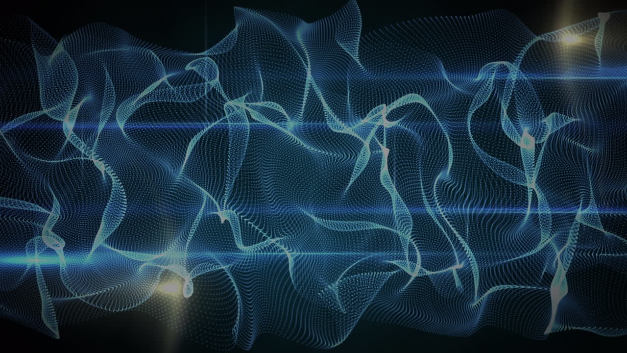 animación de senderos de luz, procesamiento de datos y red de conexiones.