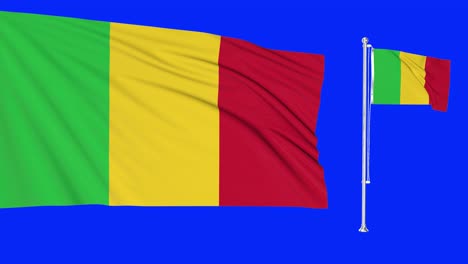 green screen mali two flags waving malian flagpole animation 3d chroma key