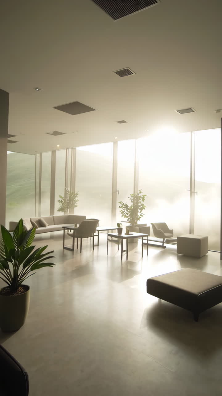 Modern Lobby with Mountain View