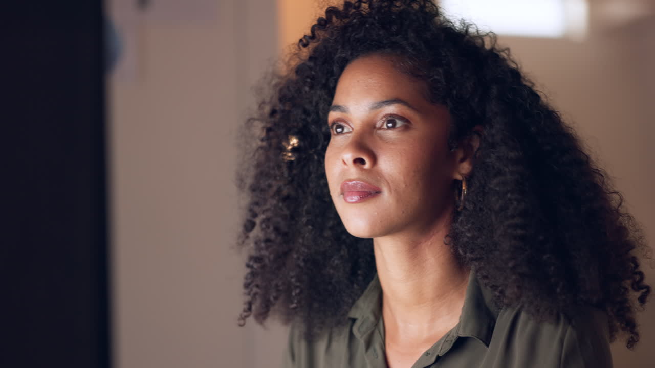 Black woman, working and business, focus and plan