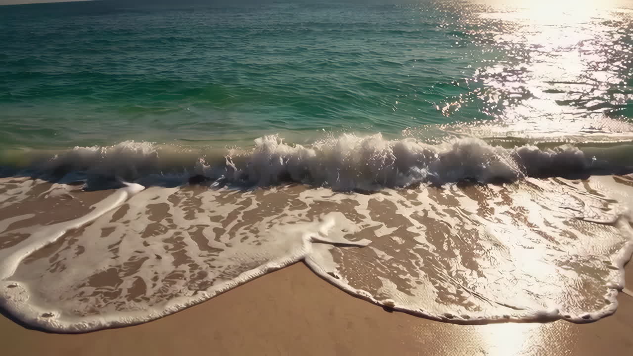 Ocean Waves and Beach Sunset