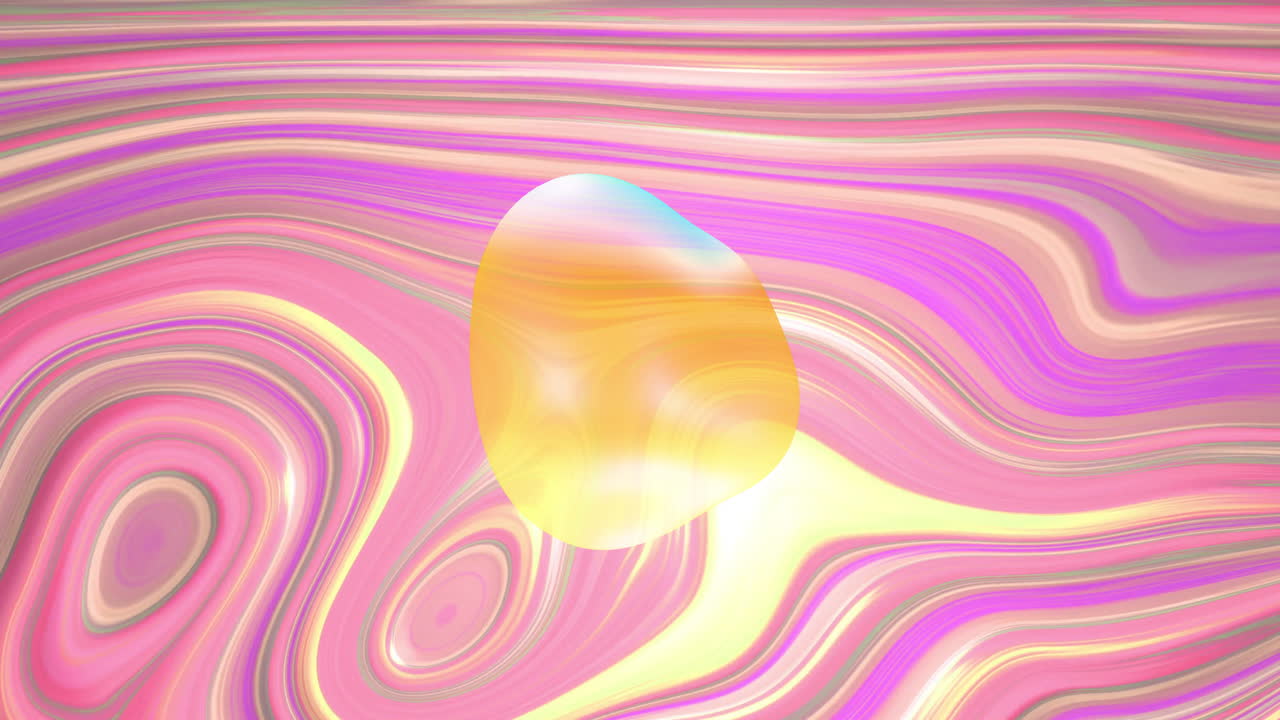 Colorful abstract shapes and patterns animation over swirling pastel background