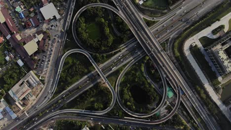 expressway top view, road traffic an important infrastructure