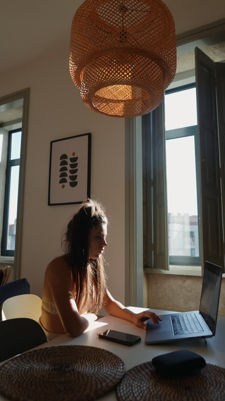 Woman working from home