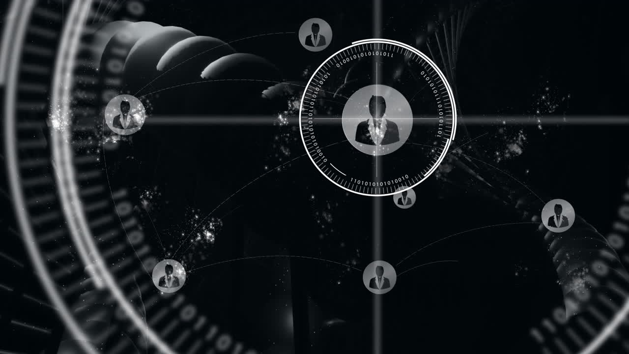 Digital network connections and data processing animation over DNA strand background