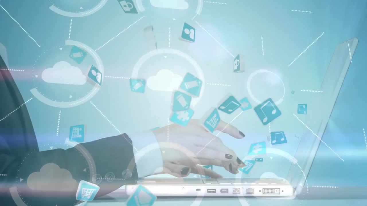 ⁇ 탑 컴퓨터 에서 일 하는 여자 의 애니메이션