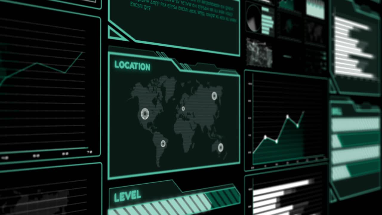 tablero de interfaz de usuario futurista para el análisis de grandes datos en el gráfico de información
