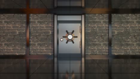 Safety gate and coded lock,abstract conception,3d rendering.