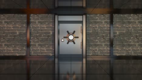 safety gate and coded lock,abstract conception,3d rendering.