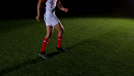 soccer player kicking the ball 4k