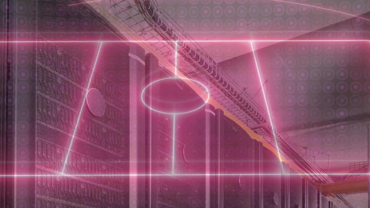 서클 위에 네온 스포츠 경기장의 애니메이션