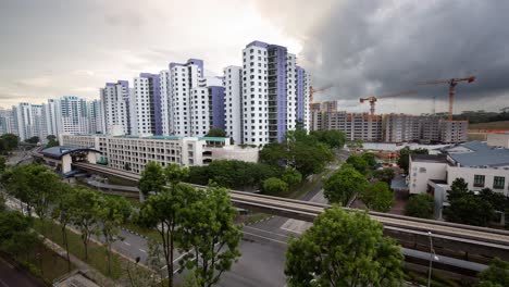 daytime timelapse of a heartland in singapore