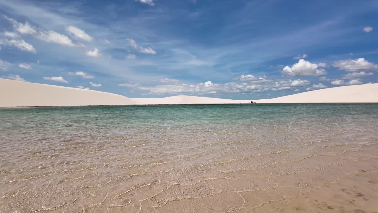 Lencois Maranhenses At Santo Amaro In Maranhao Brazil. Freshwater Lakes Landscape. Dunes Scenery. Lencois Maranhenses At Maranhao. Tourism Travel. Nature Seascape. Beach Background