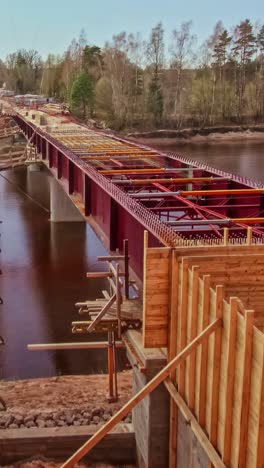 bridge construction over river