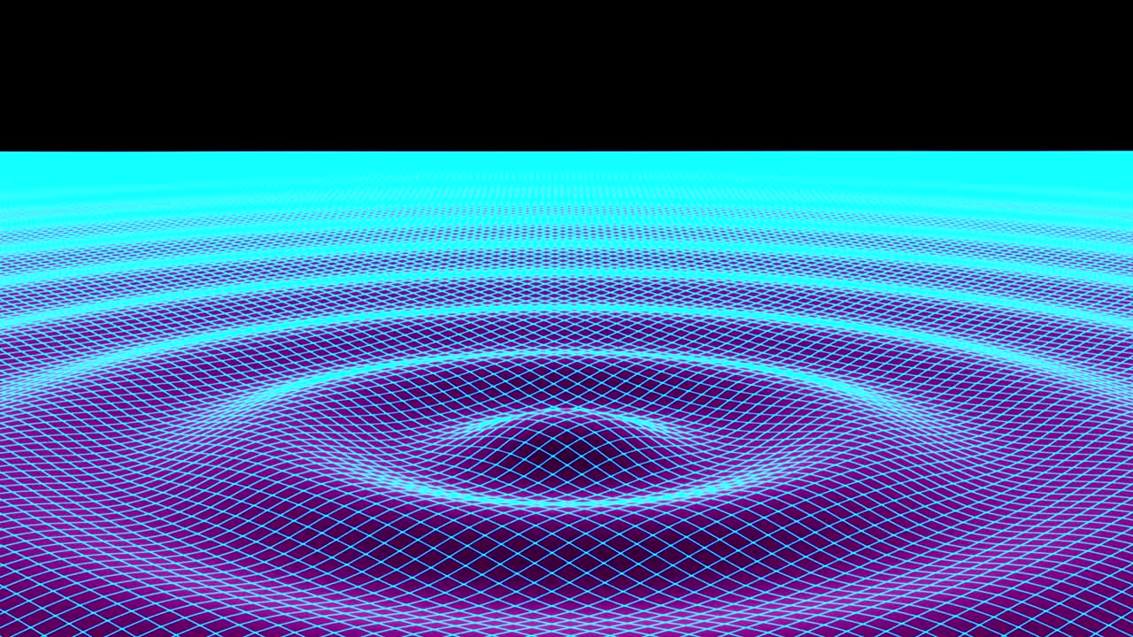 The grid of rippled surface. 3D Illustration.