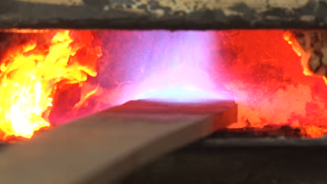 heating metal in a forge