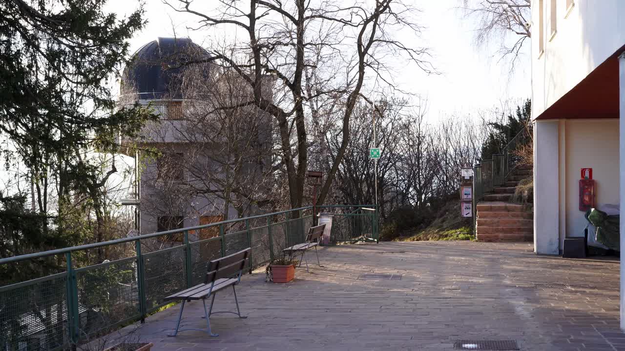 Walking towards astronomical observatory in campo dei fiori