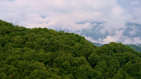 aerial view of smoky layers stretching across the mountains.