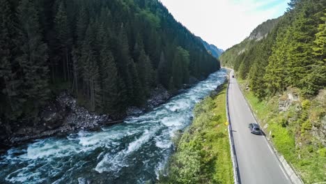 Imágenes-Aéreas-De-La-Carretera-En-Noruega.-Hermosa-Naturaleza-Noruega