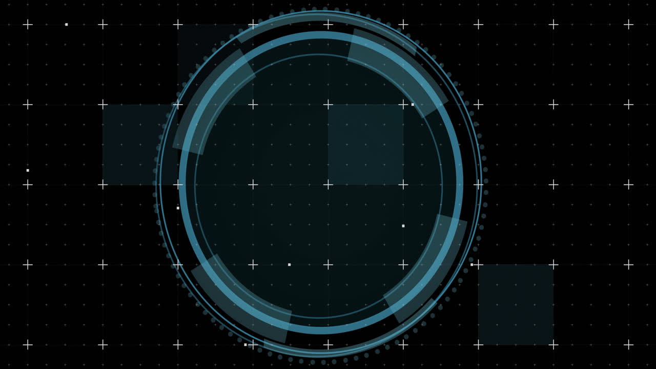 Animation of scope scanning with data protection text on black background