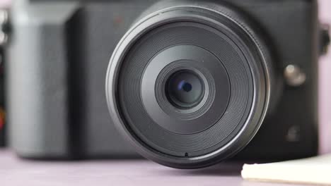 close-up of a camera lens