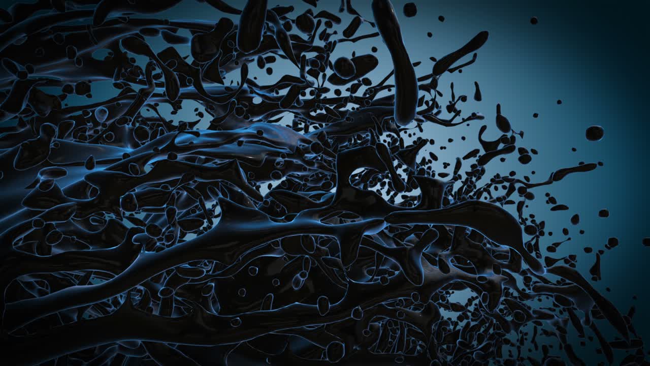 느린 동작에서 추상적인 3d 객체와 함께 환상적인 애니메이션, 4096x2304 루프 4k