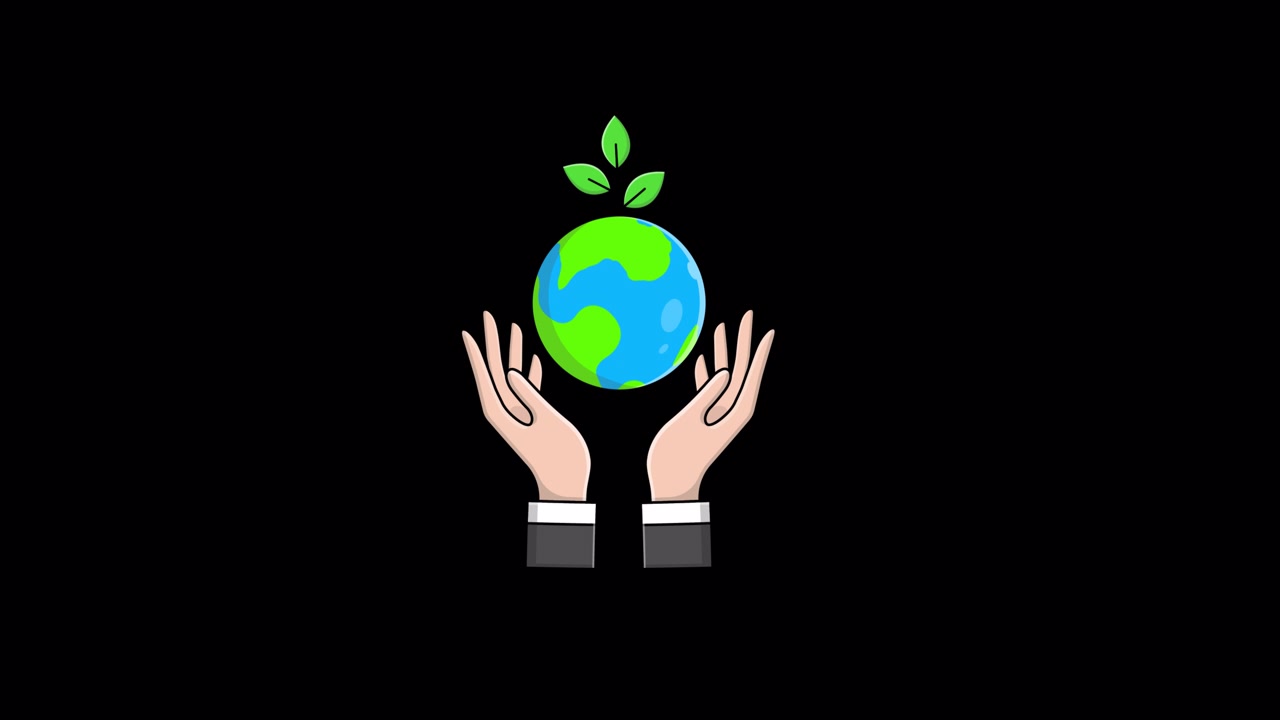 Animated Illustration of Hands Protecting a Growing Earth Globe