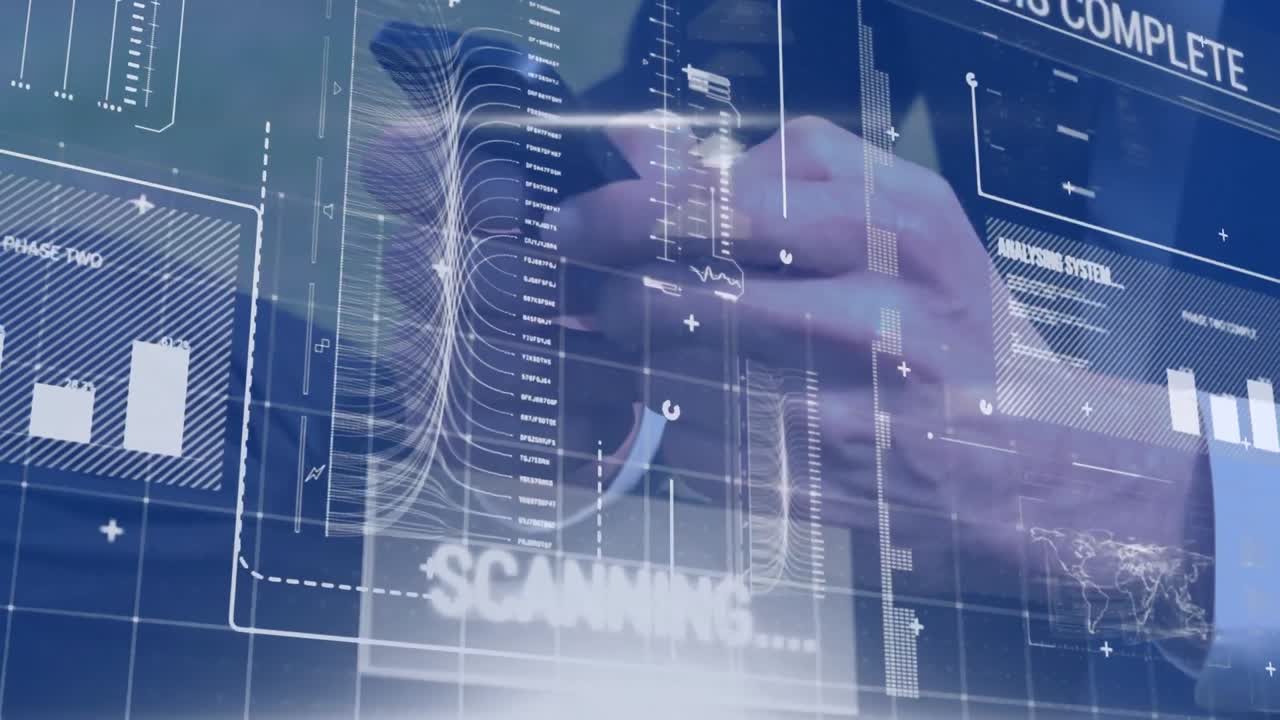 스마트폰을 사용하는 사람의 중간 섹션에 대한 데이터 처리