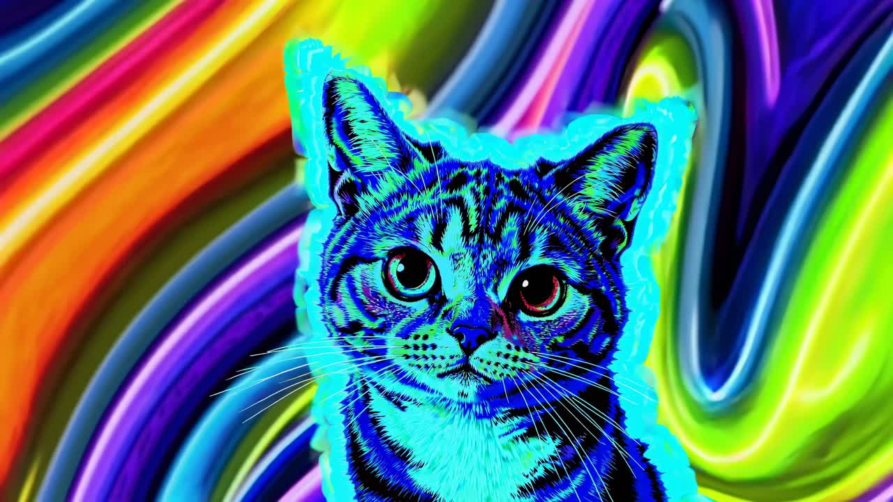 Kucing Pelangi Berwarna-warni