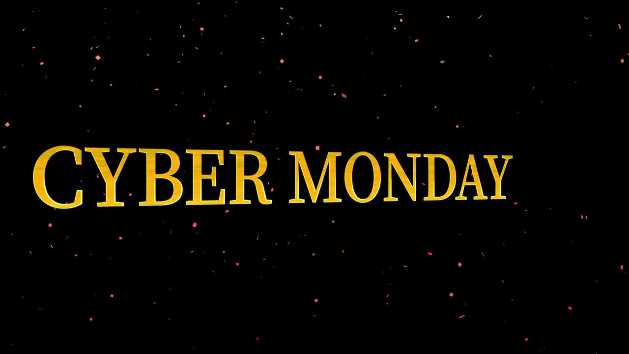 ciber lunes venta evento texto animación gráficos en movimiento