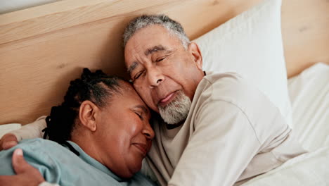 Love,-sleep-and-a-senior-couple-in-bed-together