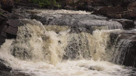 Cinematic-shot-of-rushing-water-over-the-falls