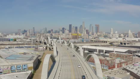 gorgeous aerial los angeles 6th street bridge during daytime