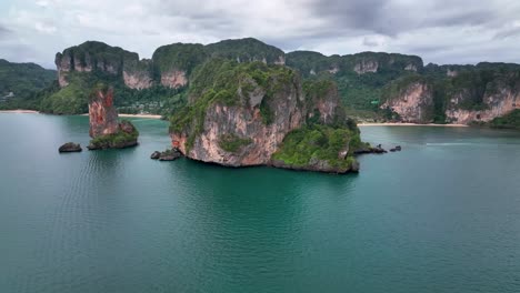 aerial view over tonsai bai, ao nang, krabi, thailand