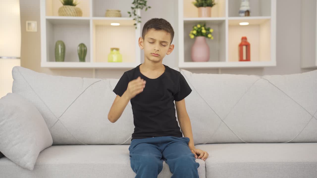 고열 을  ⁇ 고 있는 아픈 소년