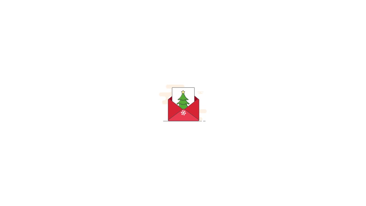 Biglietto di Natale animato in una busta rossa
