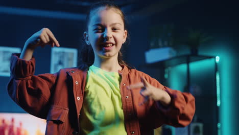 small girl taking part in viral dance craze after seeing favorite celebrities doing it