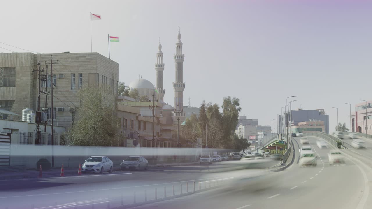 이라크 에르빌 에 있는 아름다운 자릴 카야트 모스크 의 타임