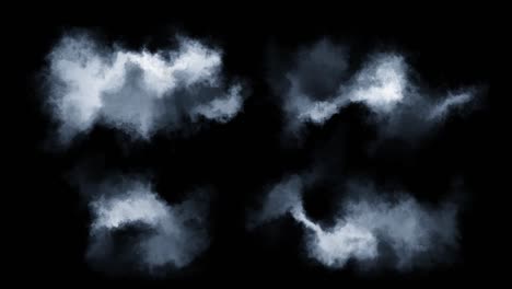 nubes blancas en un bucle de fondo negro