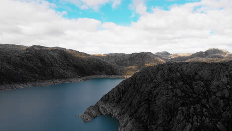 a huge glacier lake in norway